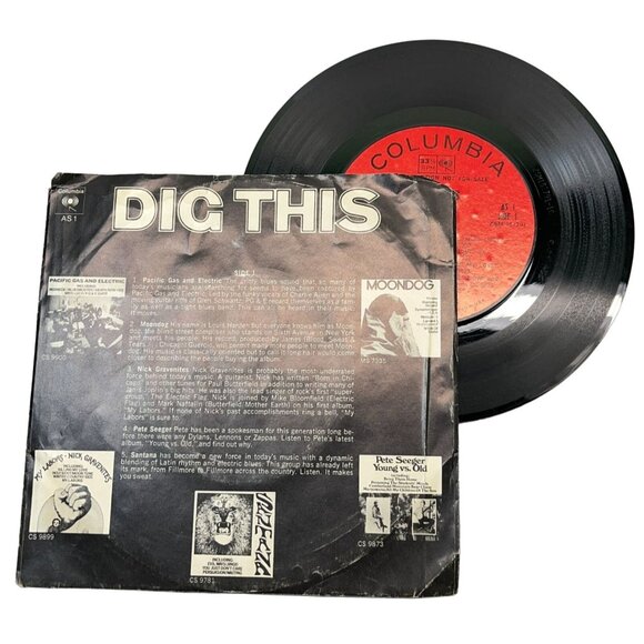 Dig This Columbia Promo Sampler Compact 33 1969 Moondog Santana Pete Seeger - Picture 8 of 8